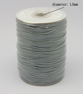 Шнур хлопковый с полимерной оплеткой, серый, d=1.5 mm
