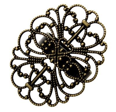 Основа под кольцо филигранная, винтажная, в виде цветка, цвета бронзы, d=17.5 mm