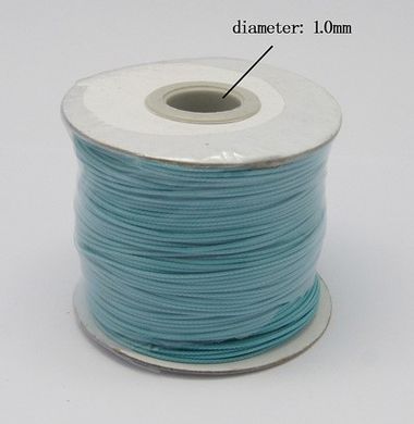 Шнур хлопковый с полимерной оплеткой, голубой, 1 mm