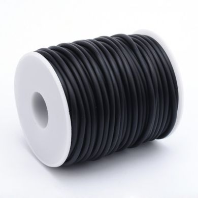 Шнур каучуковий, порожнистий, чорний, d=3 mm