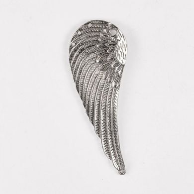 Коннектор в форме крыла ангела, серебристый, литой, 100х36 mm