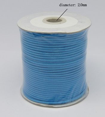 Шнур хлопковый с полимерной оплеткой, синий, d=2 mm