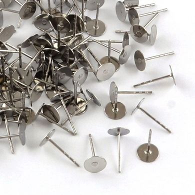 Сережки-гвоздики из медицинской стали, с плоской основой, 12х6 mm