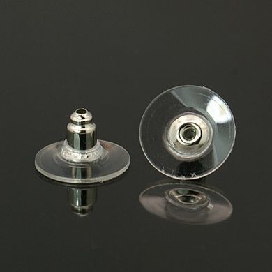 Заглушки для сережек, серебристые, d=11 mm