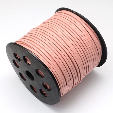Шнур из искусственной замши, розовый, ширина 3 mm