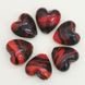 Намистини Лемпворк у формі серця, червоні з темним, 20х20 mm