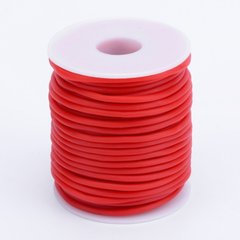 Шнур каучуковый, полый, красный, диам 3 мм