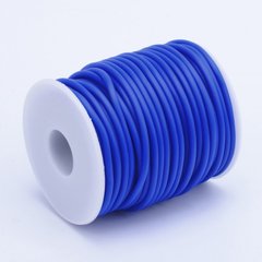 Шнур каучуковый, полый, синий, диам 3 мм