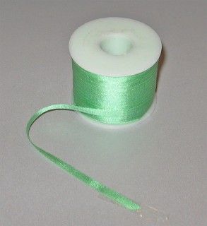 Лента для вышивания, натуральный шелк, светло-зеленая, 4 мм