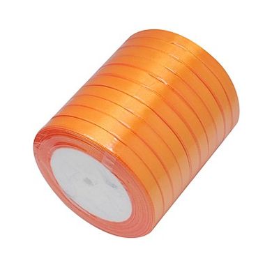 Лента сатиновая, оранжевая, ширина 6 mm