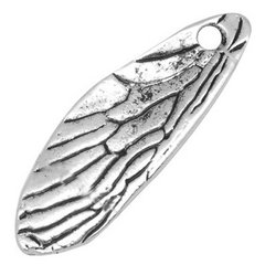 Кулон серебристый в тибетском стиле, крыло стрекозы, 39 мм