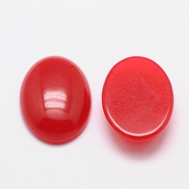 Кабошоны из жадеита, красные, овальные плоские, 25х18 mm