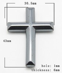 Гематит, бусины из натурального камня, в форме креста, 43х31 mm