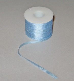 Лента для вышивания, натуральный шелк, голубая, 4 мм