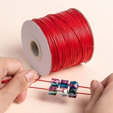 Шнур хлопковый с полимерной оплеткой, красный, 0.8 mm