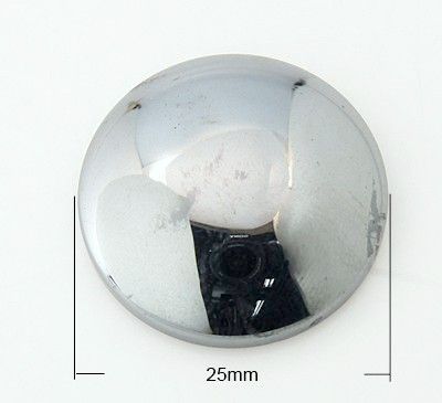 Кабошон из гематита, круглый, плоский, d= 25 mm