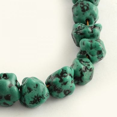 Хаулит, бусины из натурального камня, зеленые, неправильной формы