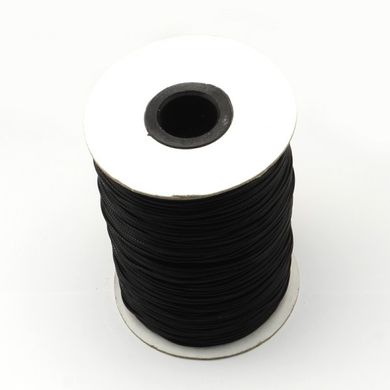 Шнур хлопковый с полимерной оплеткой,черный, d=5 mm