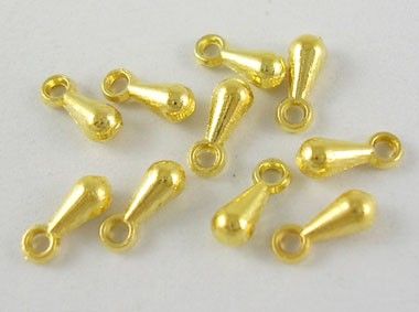 Концевик для цепочки, золотистый, в форме капли, 7х2.5 mm