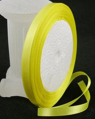 Лента сатиновая, желтая, 12 mm