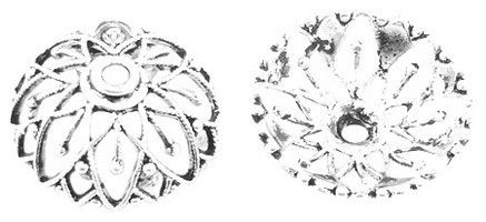 Обниматели литые, серебристые, в форме цветка, d= 20 mm