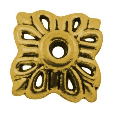 Обіймачі для намистин в стилі тибету, золотистий, у формі квітки, d=12 mm