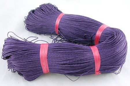 Шнур хлопковый вощеный, фиолетовый, d=1 mm