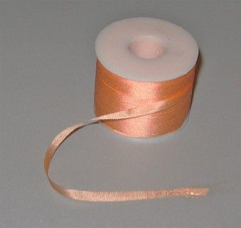 Лента для вышивания, натуральный шелк, оранжевая, 4 мм
