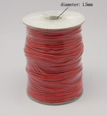 Шнур хлопковый с полимерной оплеткой, красный, d=1.5 mm