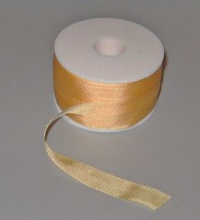 Лента для вышивания, натуральный шелк, персиковая, 13 мм