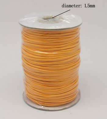 Шнур хлопковый с полимерной оплеткой, желтый, d=1.5 mm