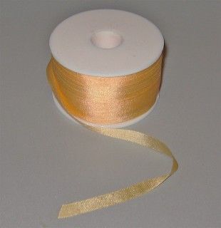 Лента для вышивания, натуральный шелк, персиковая, 7 мм