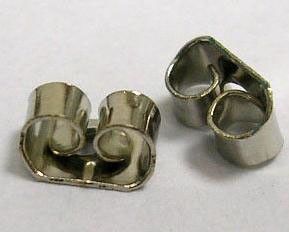 Заглушки для сережок, металеві, кольори платини, 3х4 mm