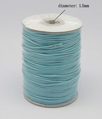 Шнур хлопковый с полимерной оплеткой, голубой, d=1.5 mm