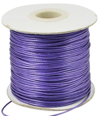 Шнур хлопковый, с оплеткой, фиолетовый, для плетения браслетов Шамбала, 1 mm